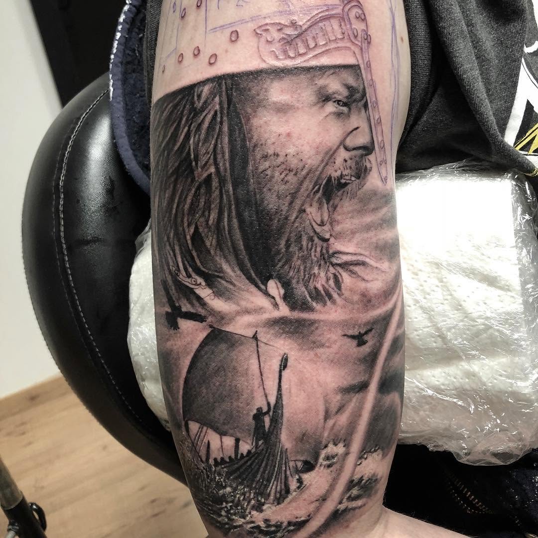 Tattoo by @ozzyblacklinetattoo — realism, black_and_grey