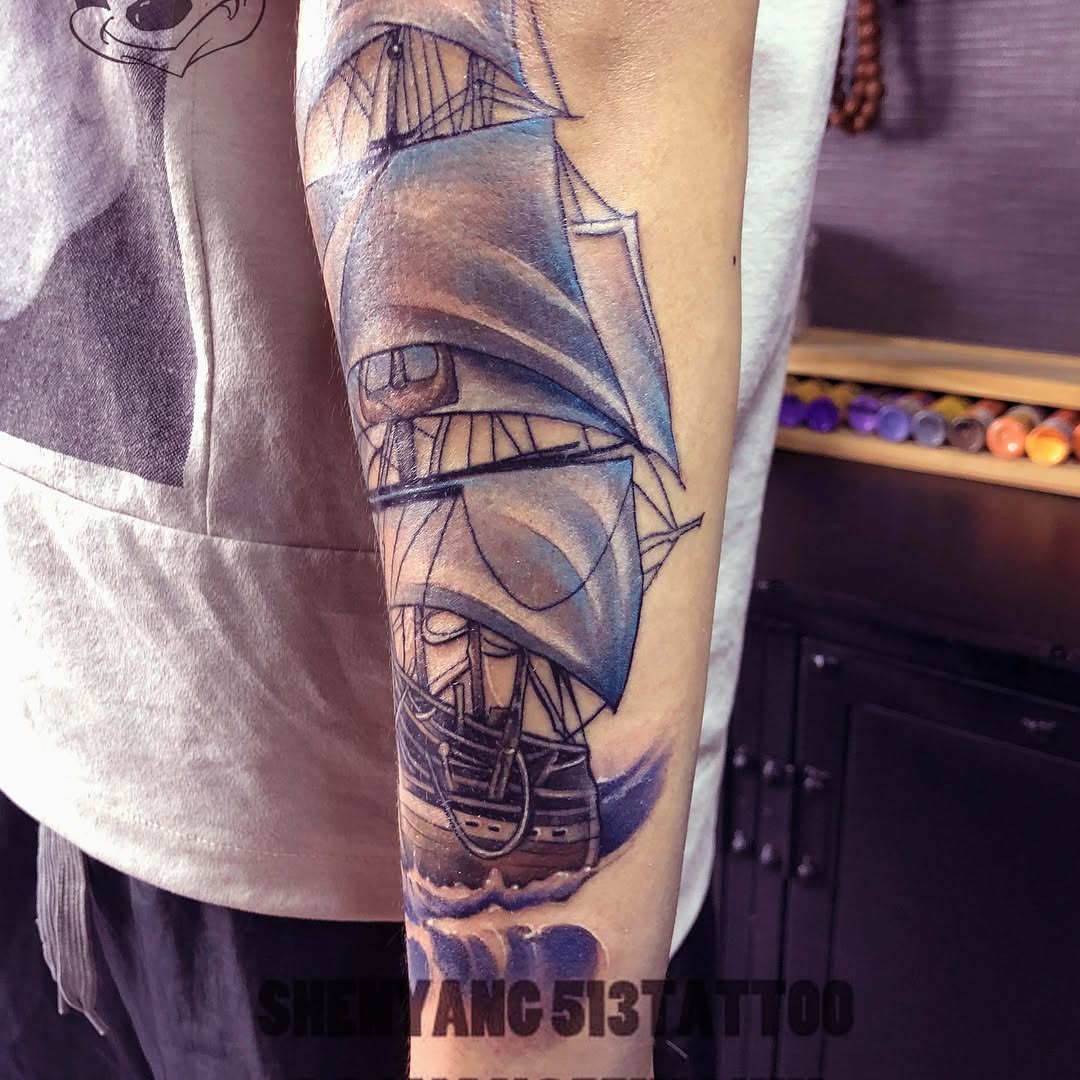 Tattoo by @zhongguoshenyang513tattoo — black_and_grey