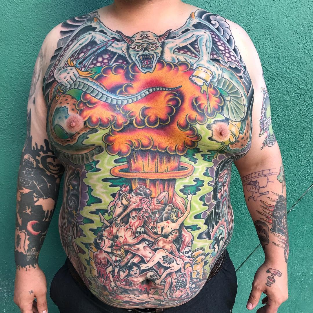 Tattoo by @andrewmammoth — trash_polka, dark_realism