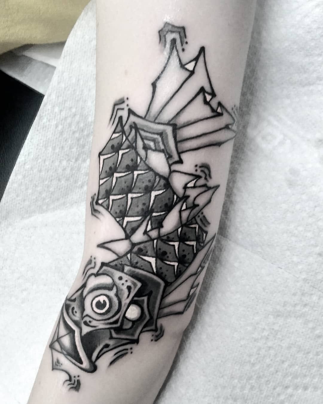 Tattoo by @blackbird_okinawa — new_school, black_and_grey