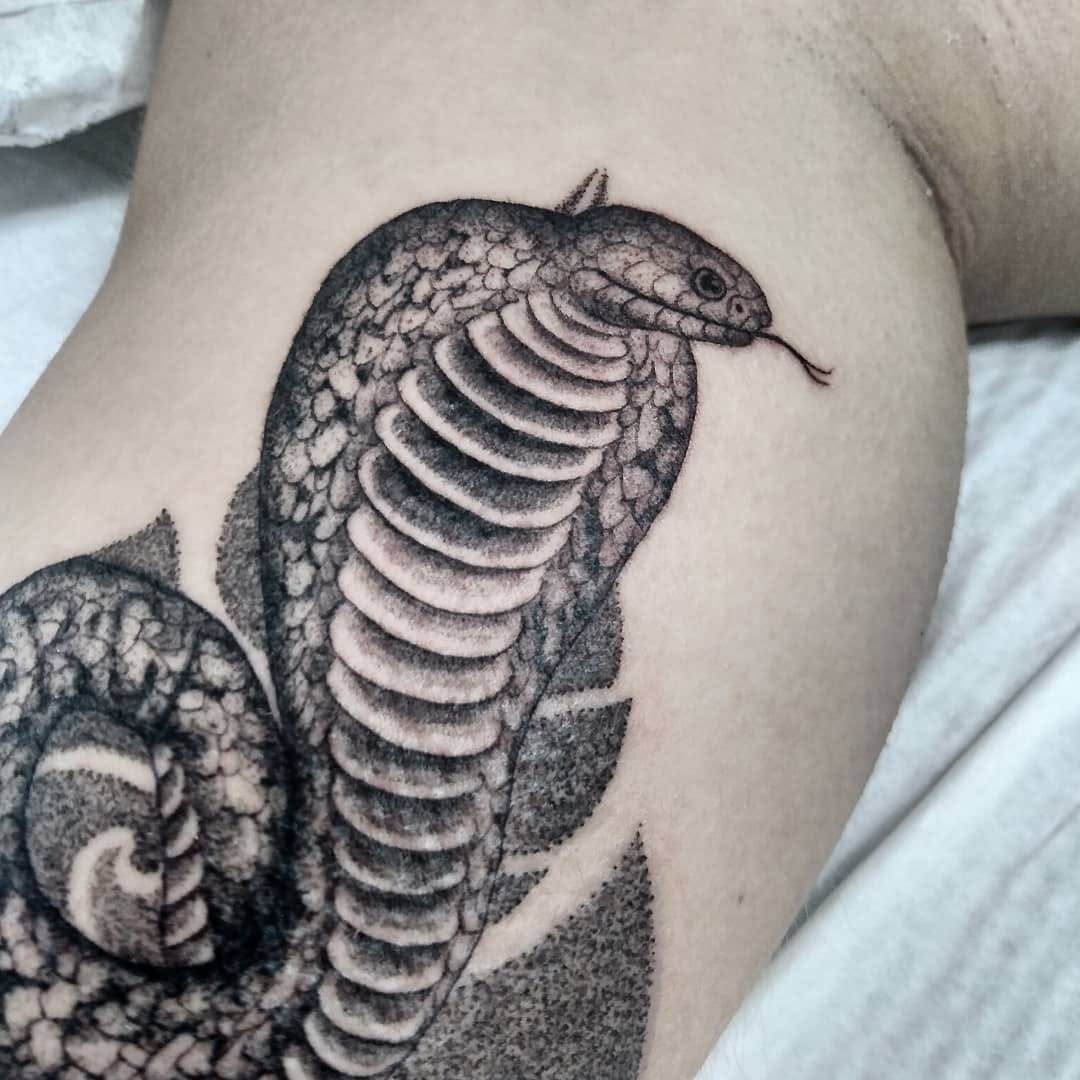 Tattoo by @blackbird_okinawa — black_and_grey, dotwork