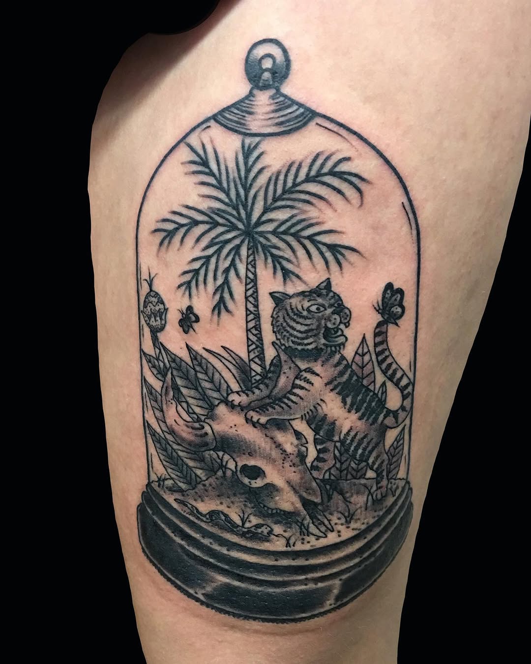 Tattoo by @chrisstuckertattoos — black_and_grey, dark_realism