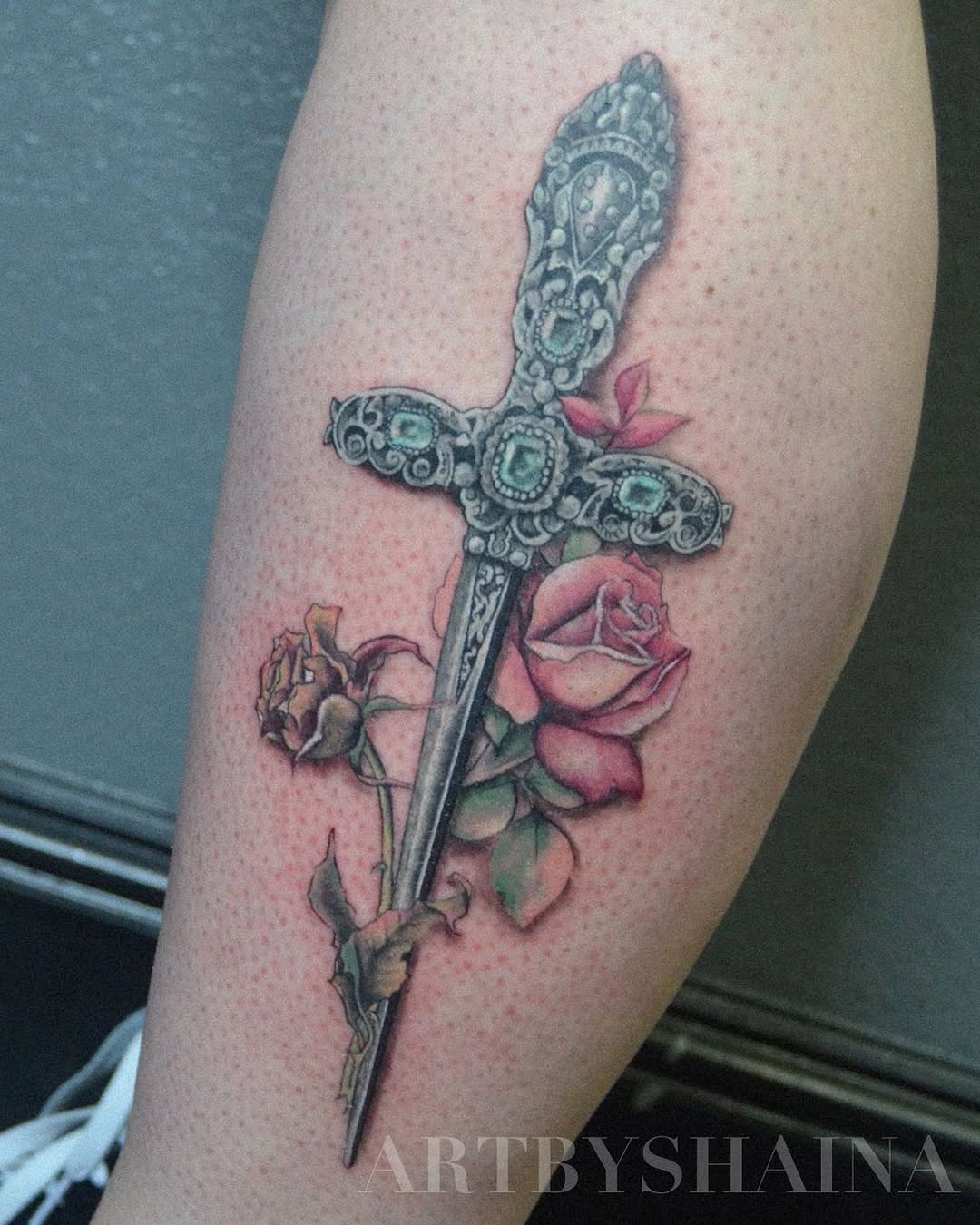 Tattoo by @artbyshaina — realism, black_and_grey
