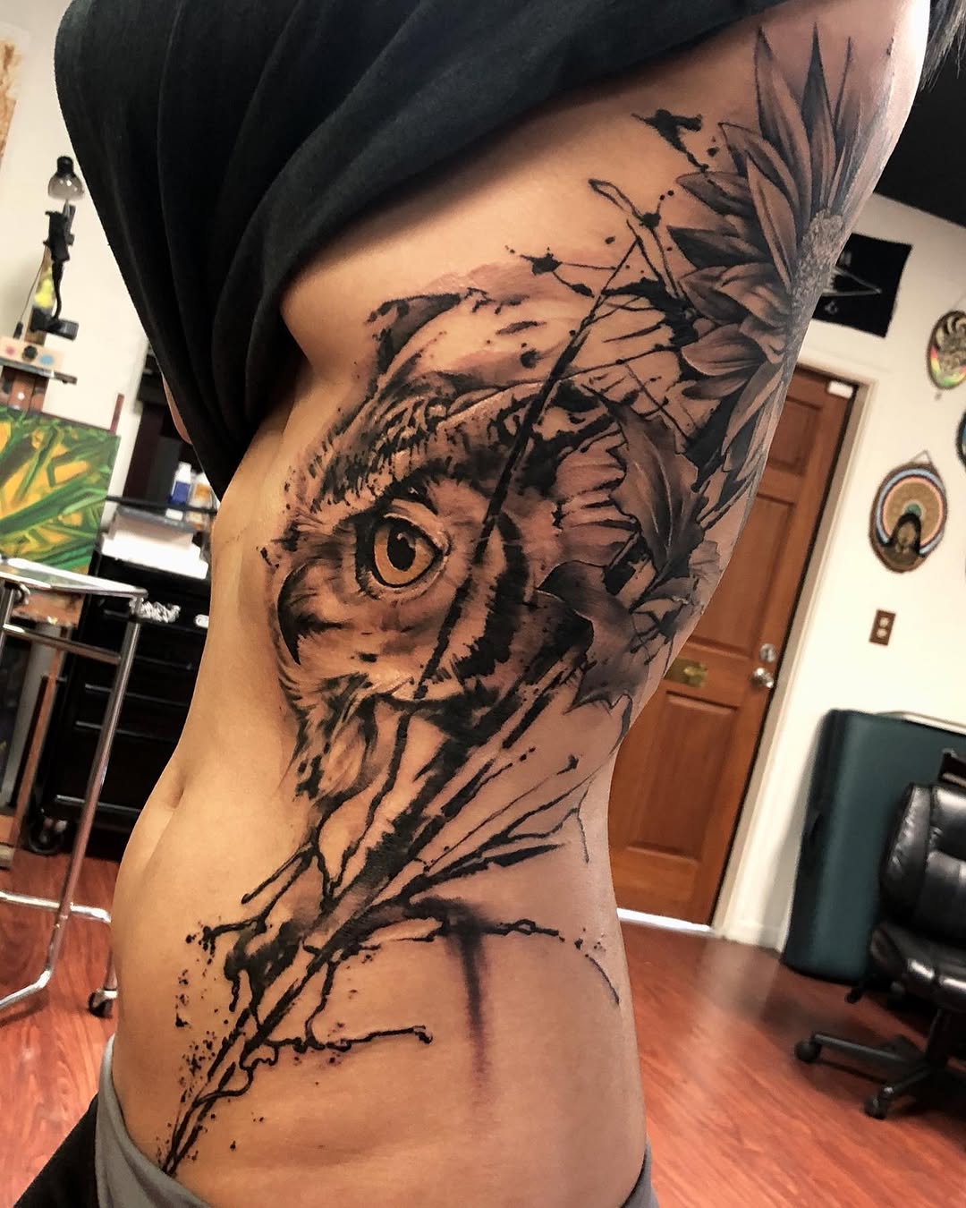 Tattoo by @davidgarnerart — black_and_grey