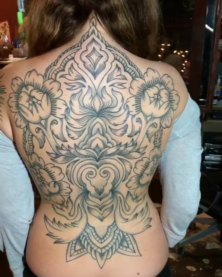 Tattoo by @rustoblack — ornamental, black_and_grey