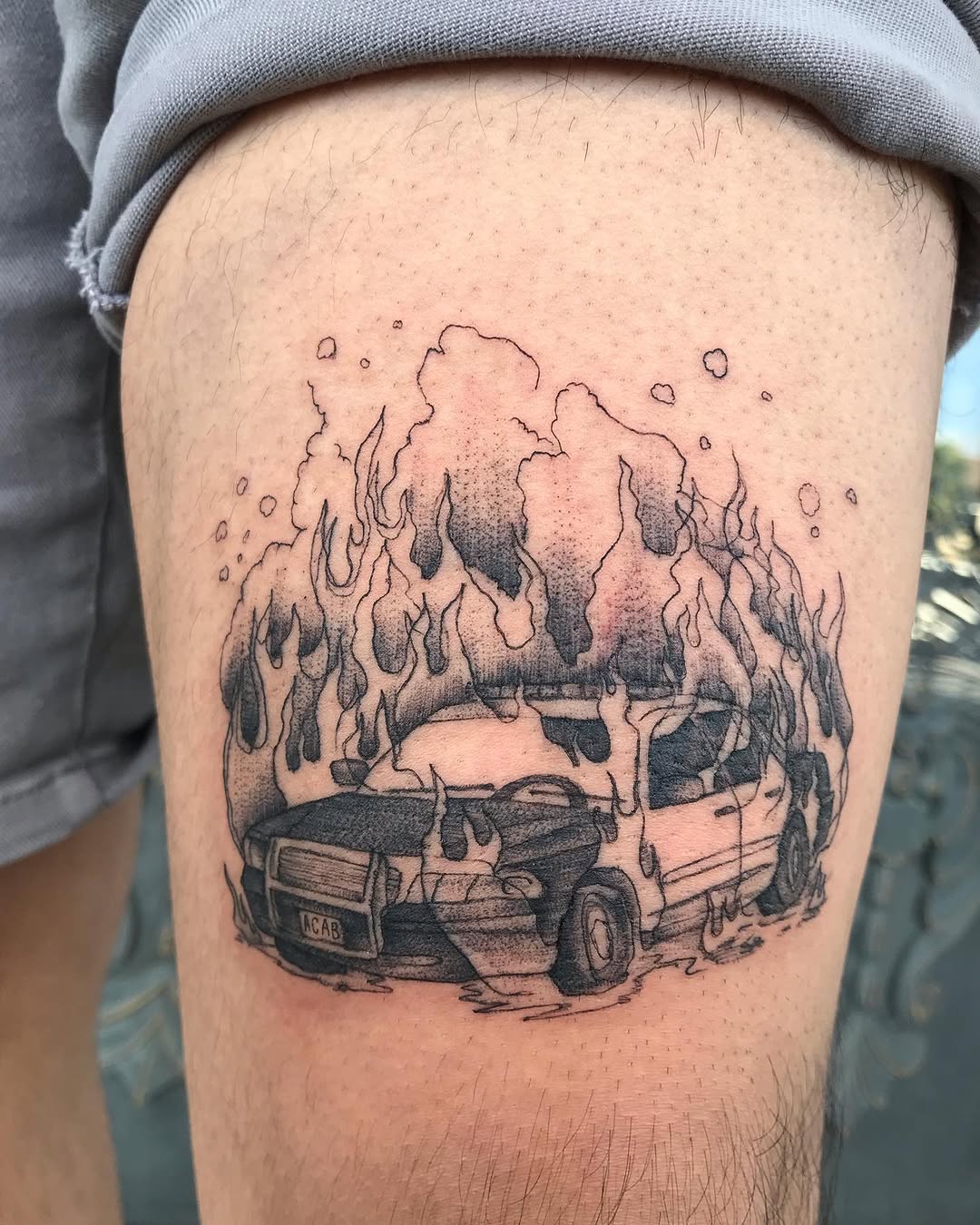 Tattoo by @pineneedlestattoo — trash_polka