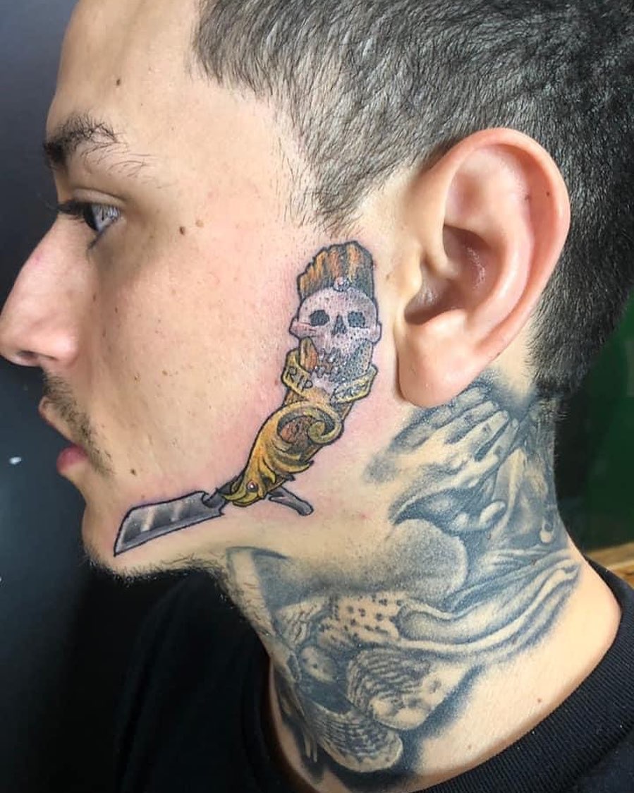 Tattoo by @chrisinkdup — illustrative, black_and_grey