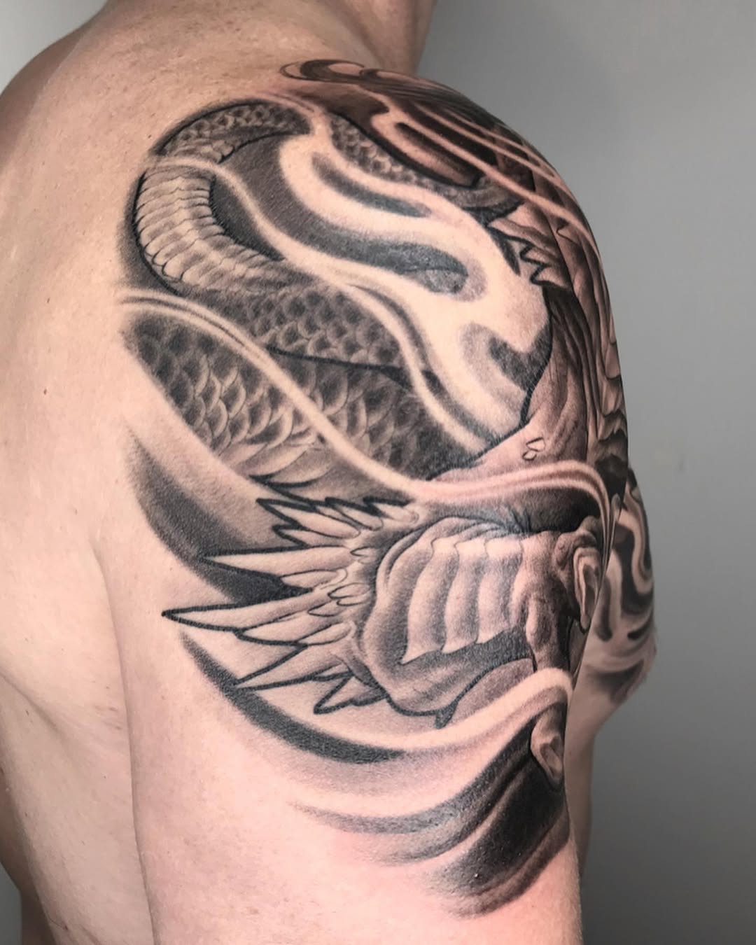 Tattoo by @imperialtattoo — japanese_irezumi, black_and_grey