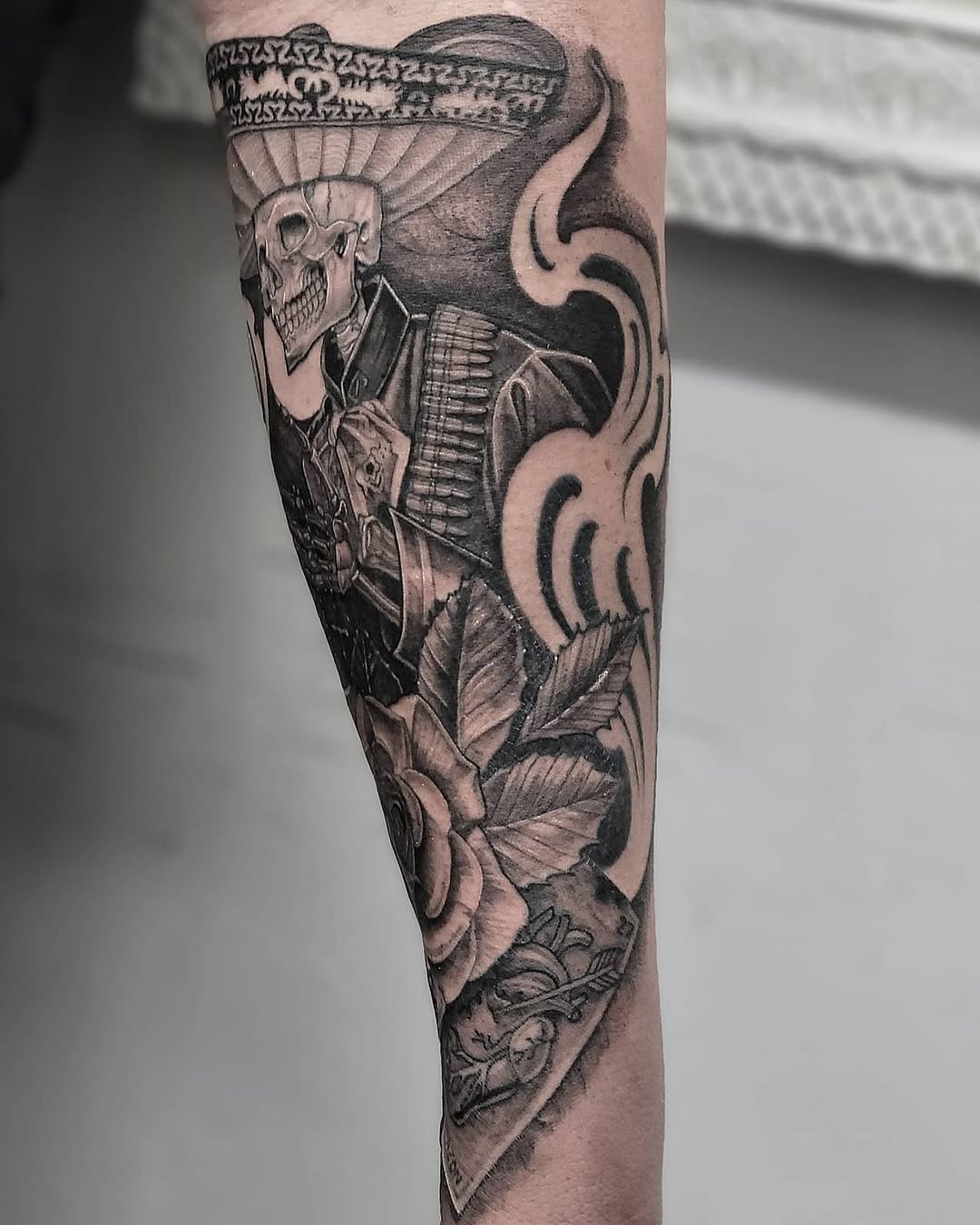 Tattoo by @beatboxtattoos — black_and_grey, realism