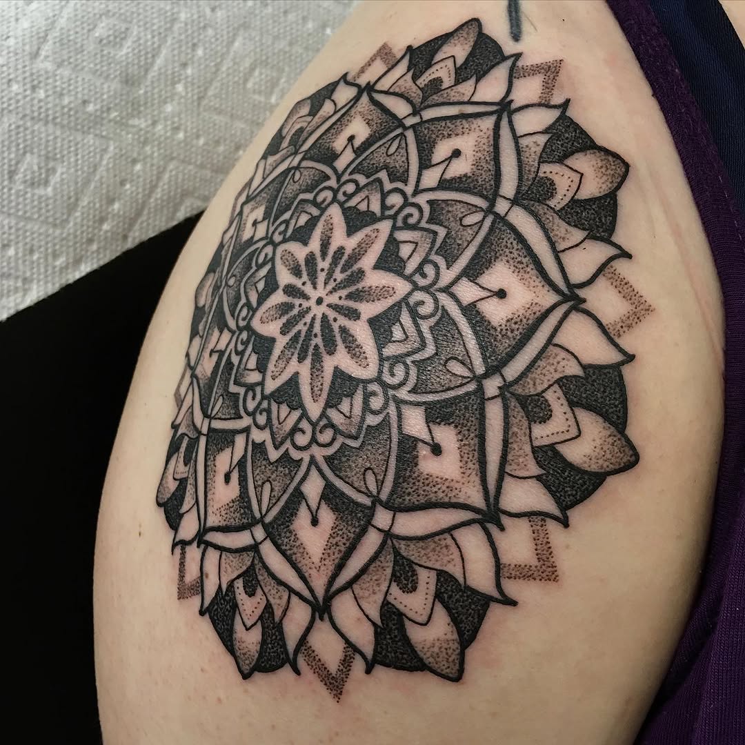 Tattoo by @bystevemartin — dotwork, geometric