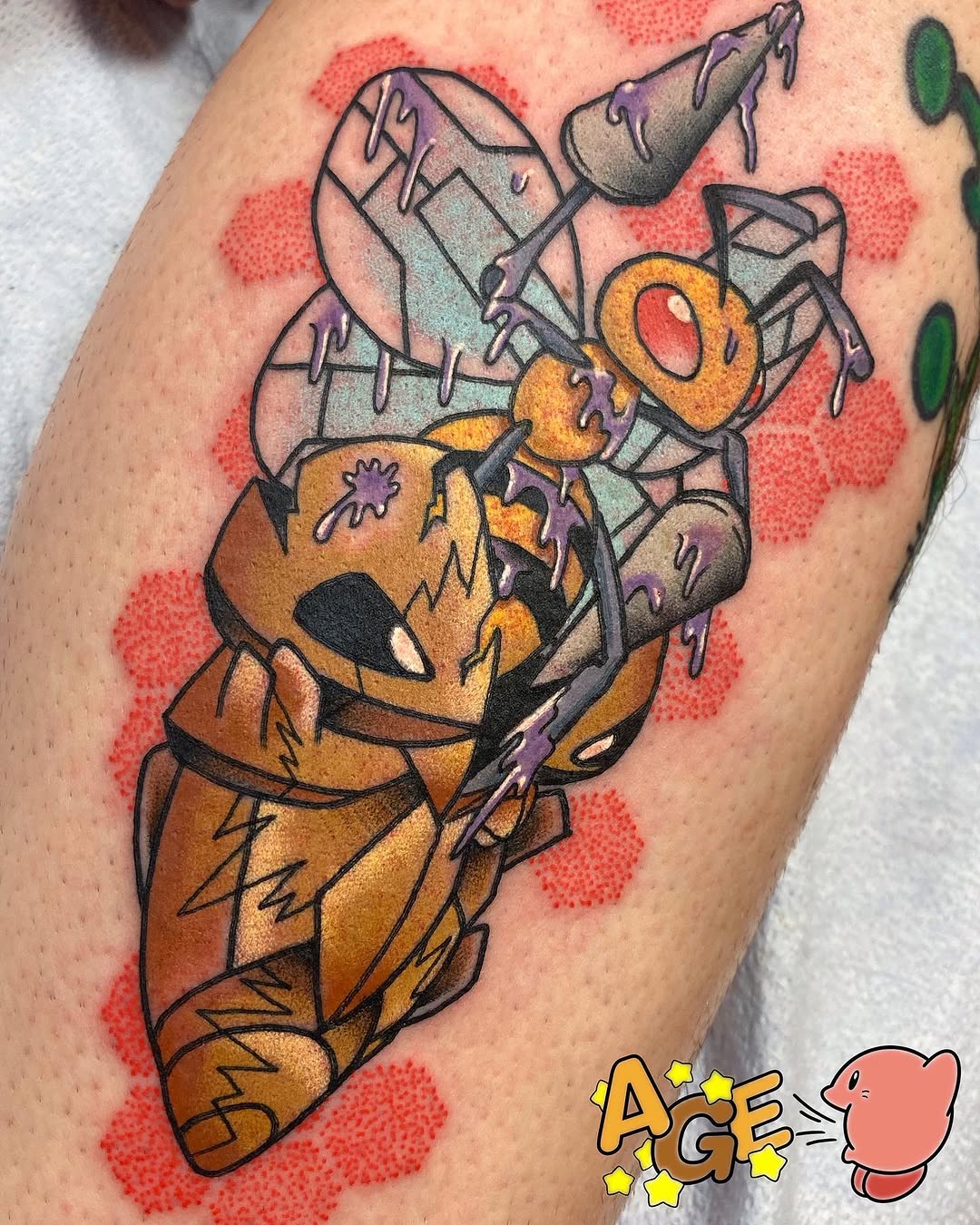 Tattoo by @agedragotattoo — new_school, trash_polka