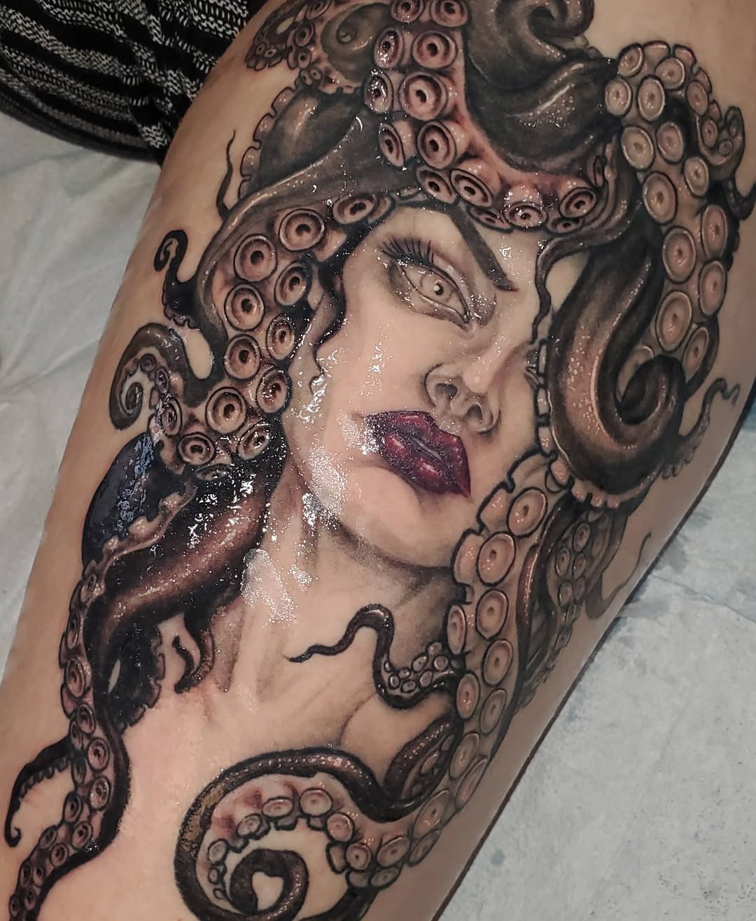 Tattoo by @erinrietzetattoo — realism, black_and_grey