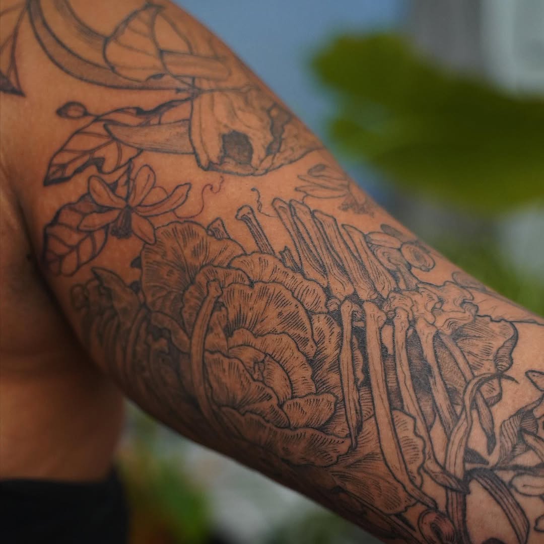 Tattoo by @bones.botany.tattoo — black_and_grey, realism