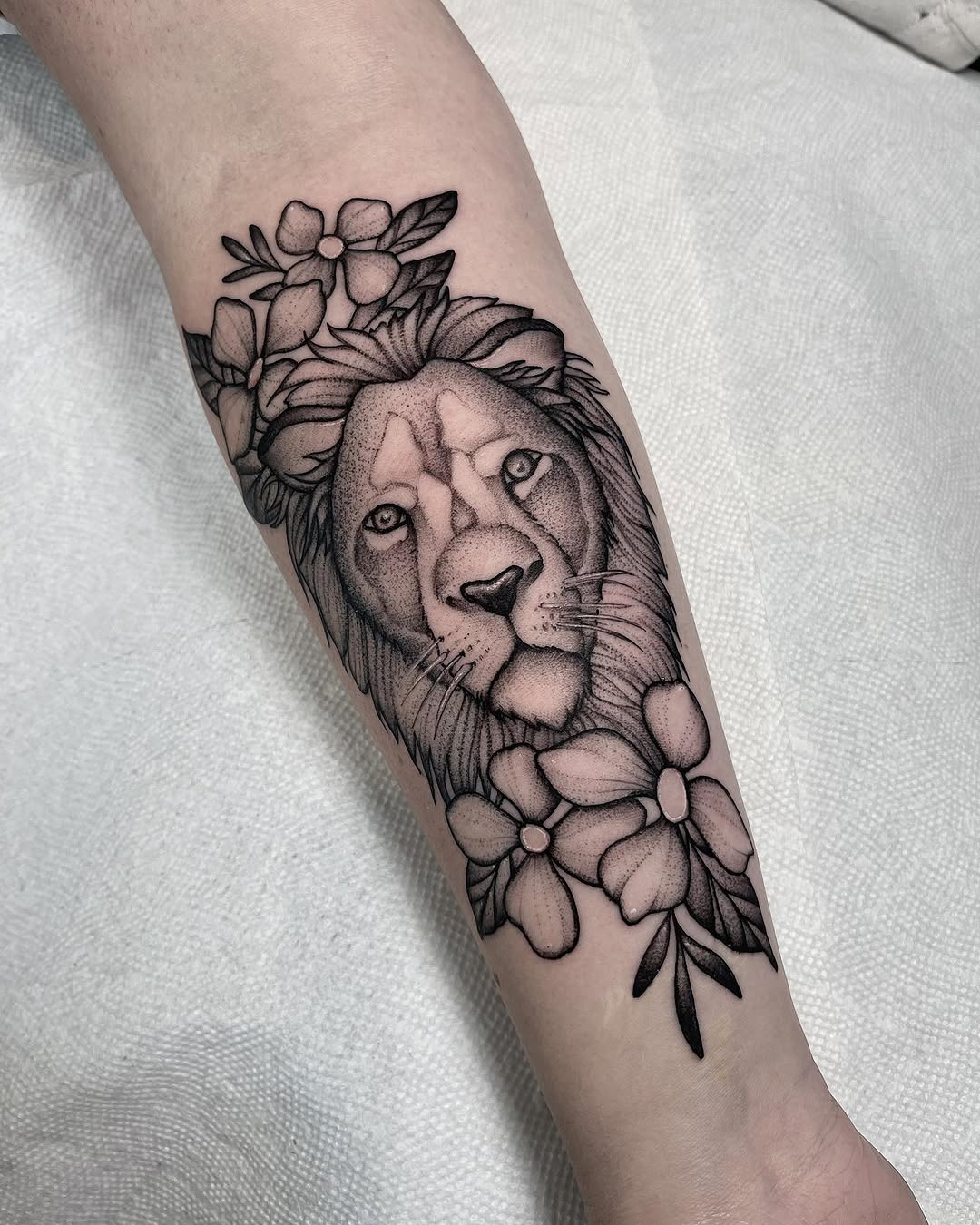 Tattoo by @feraleyes — black_and_grey, dotwork