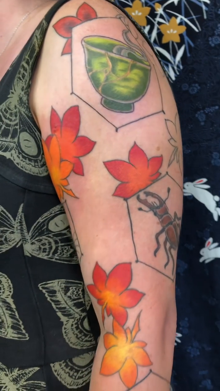Tattoo by @horisora — japanese_irezumi, geometric