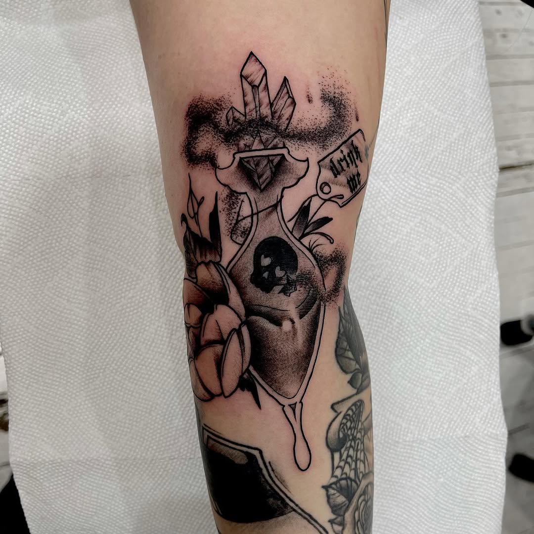 Tattoo by @em_tattoos — black_and_grey, neo_traditional