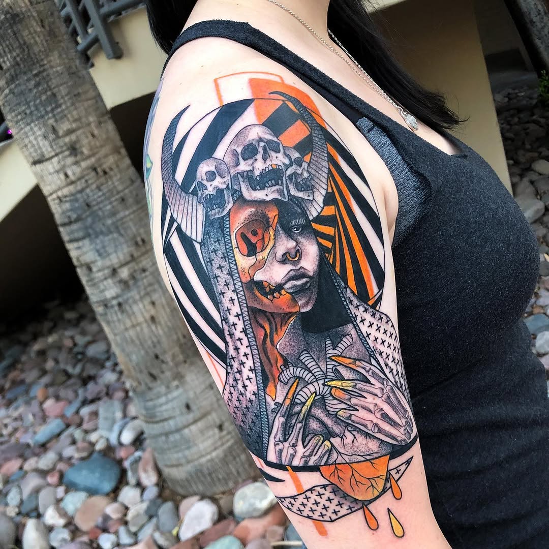 Tattoo by @devzdude — dark_realism, trash_polka