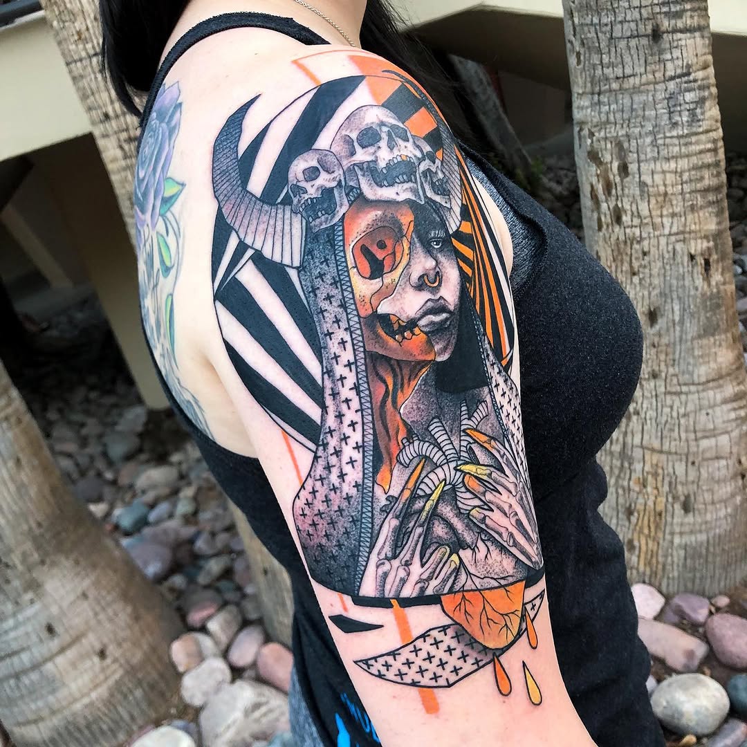 Tattoo by @devzdude — dark_realism, trash_polka