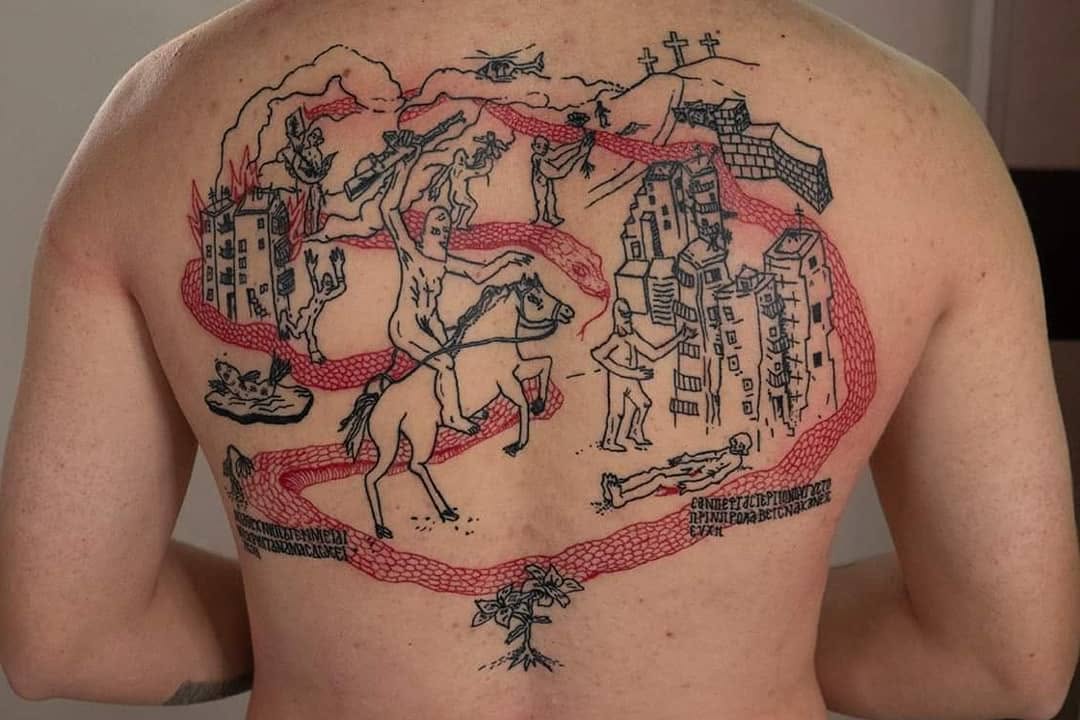 Tattoo by @kyklothymia — trash_polka, illustrative