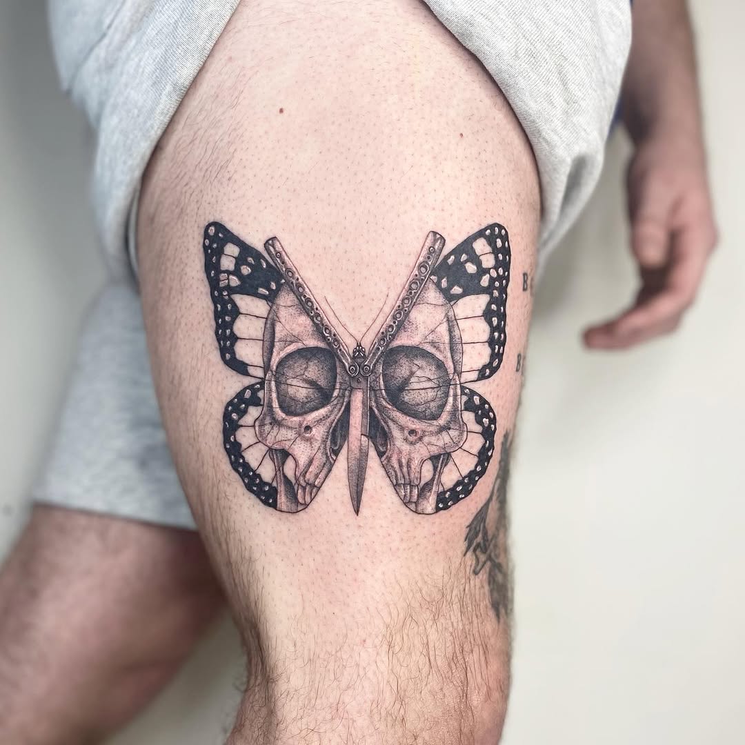 Tattoo by @sailorose_ — realism, black_and_grey