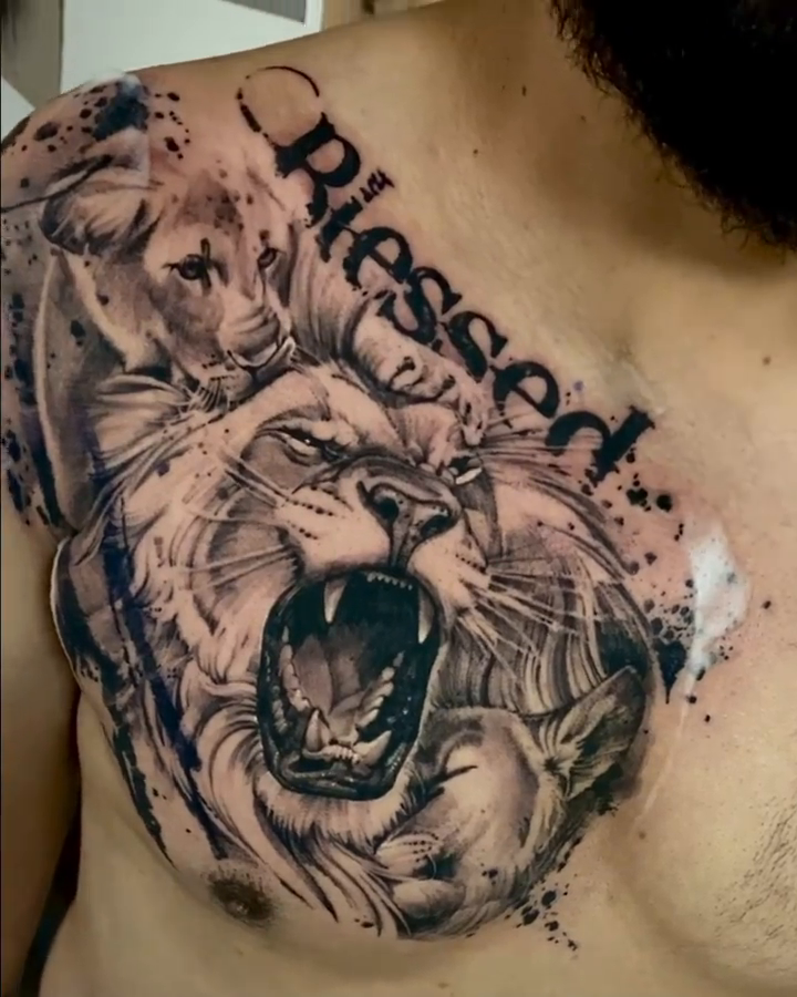 Tattoo by @davidgarnerart — black_and_grey, realism