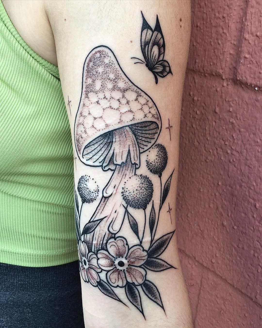 Tattoo by @julietattoos — dotwork, black_and_grey
