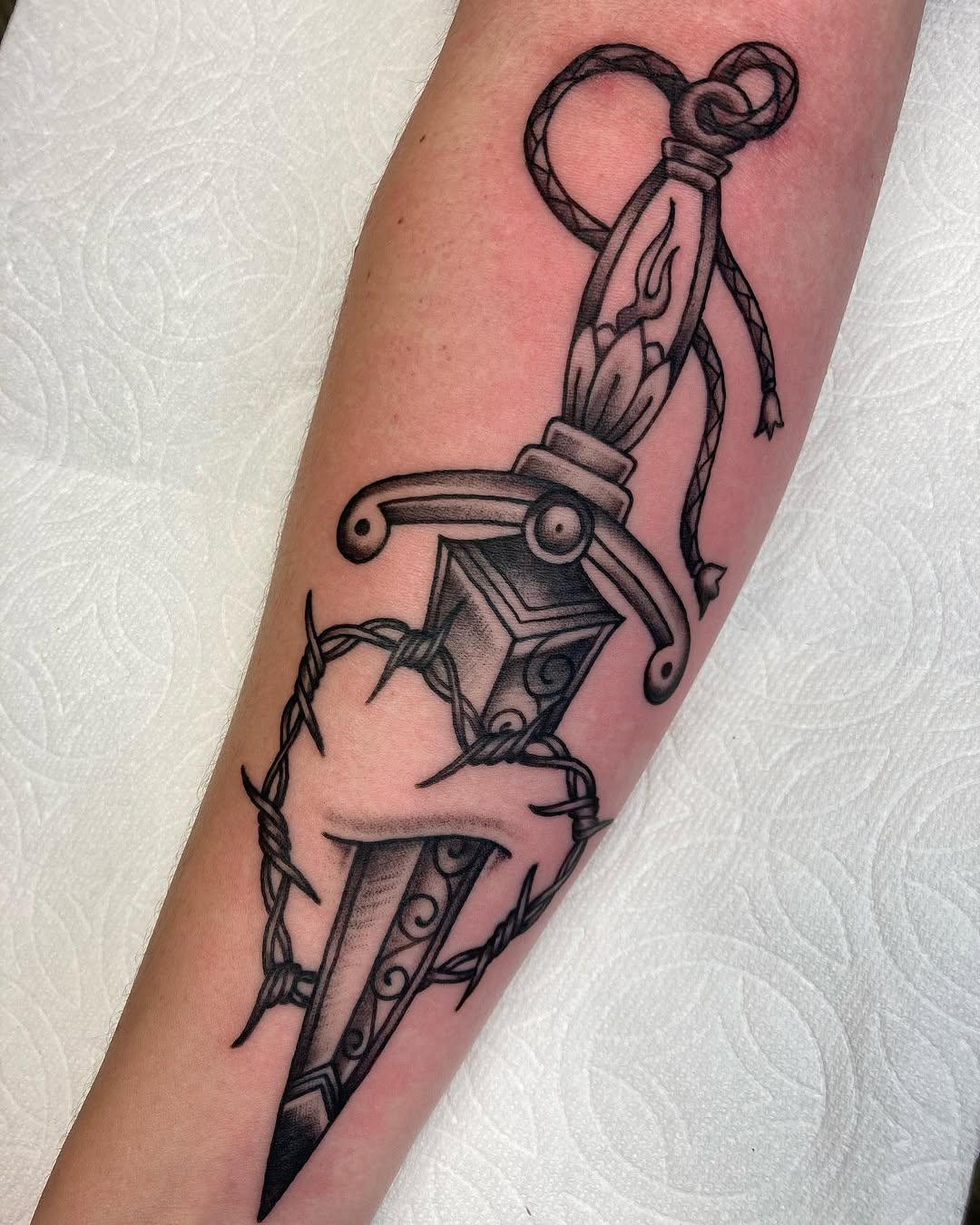 Tattoo by @jessewortheytattoo — black_and_grey, chicano