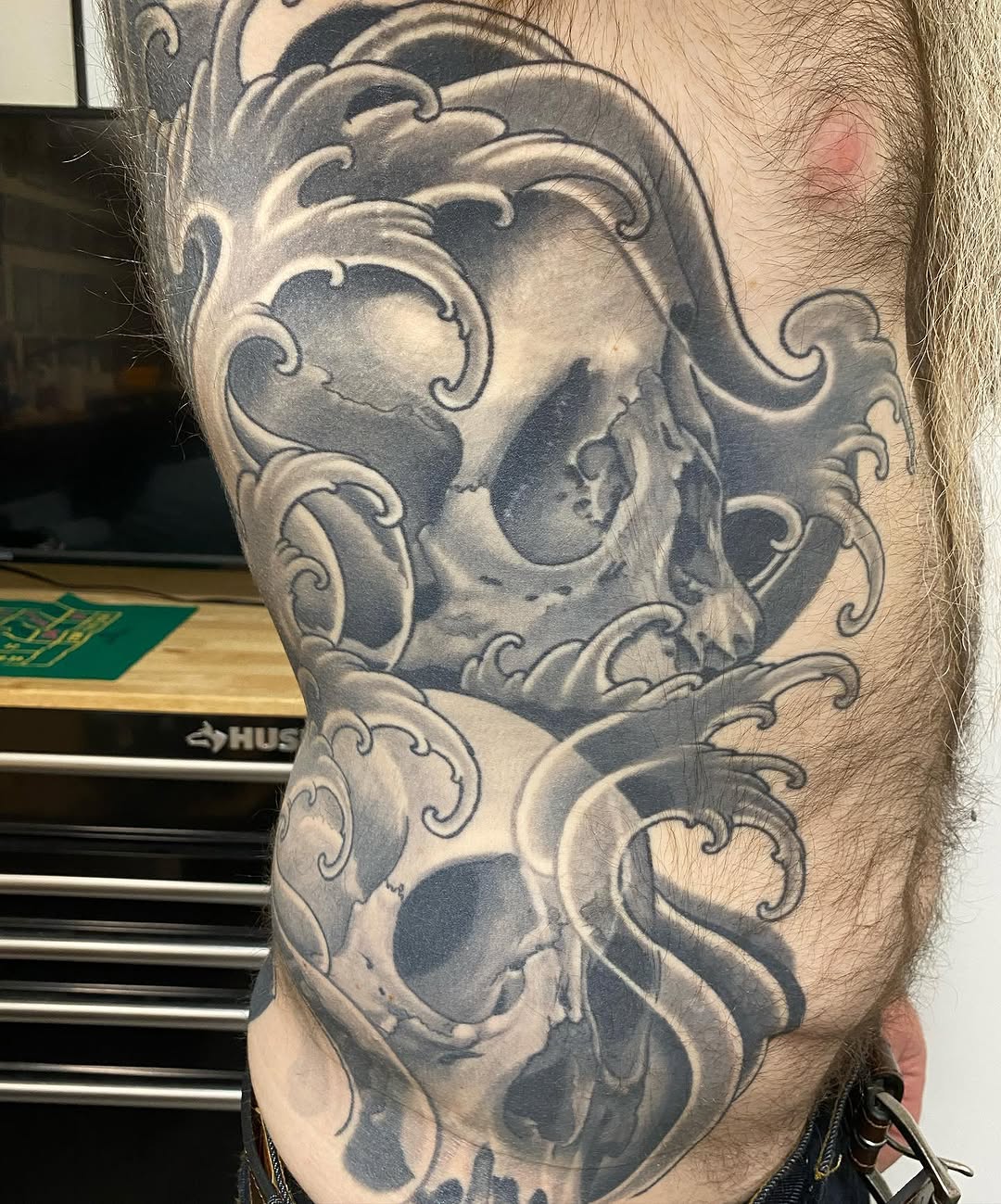 Tattoo by @mikegodfrey โ japanese_irezumi, black_and_grey