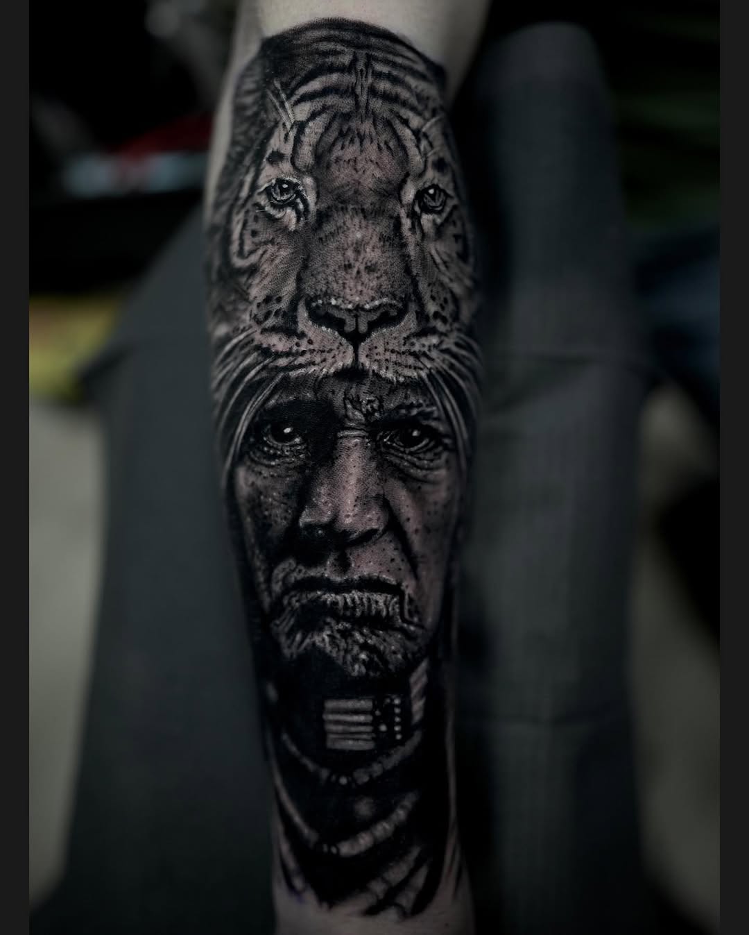 Tattoo by @tyatx — realism, black_and_grey