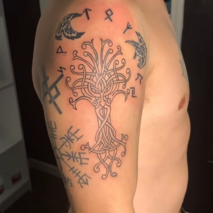 Tattoo by @divineink316 — illustrative, geometric