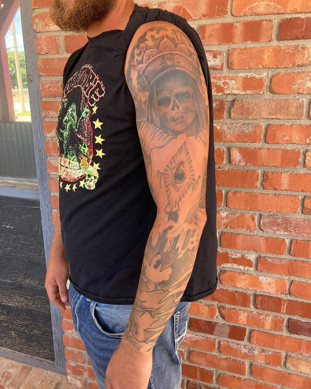 Tattoo by @chuckhouseholder — black_and_grey