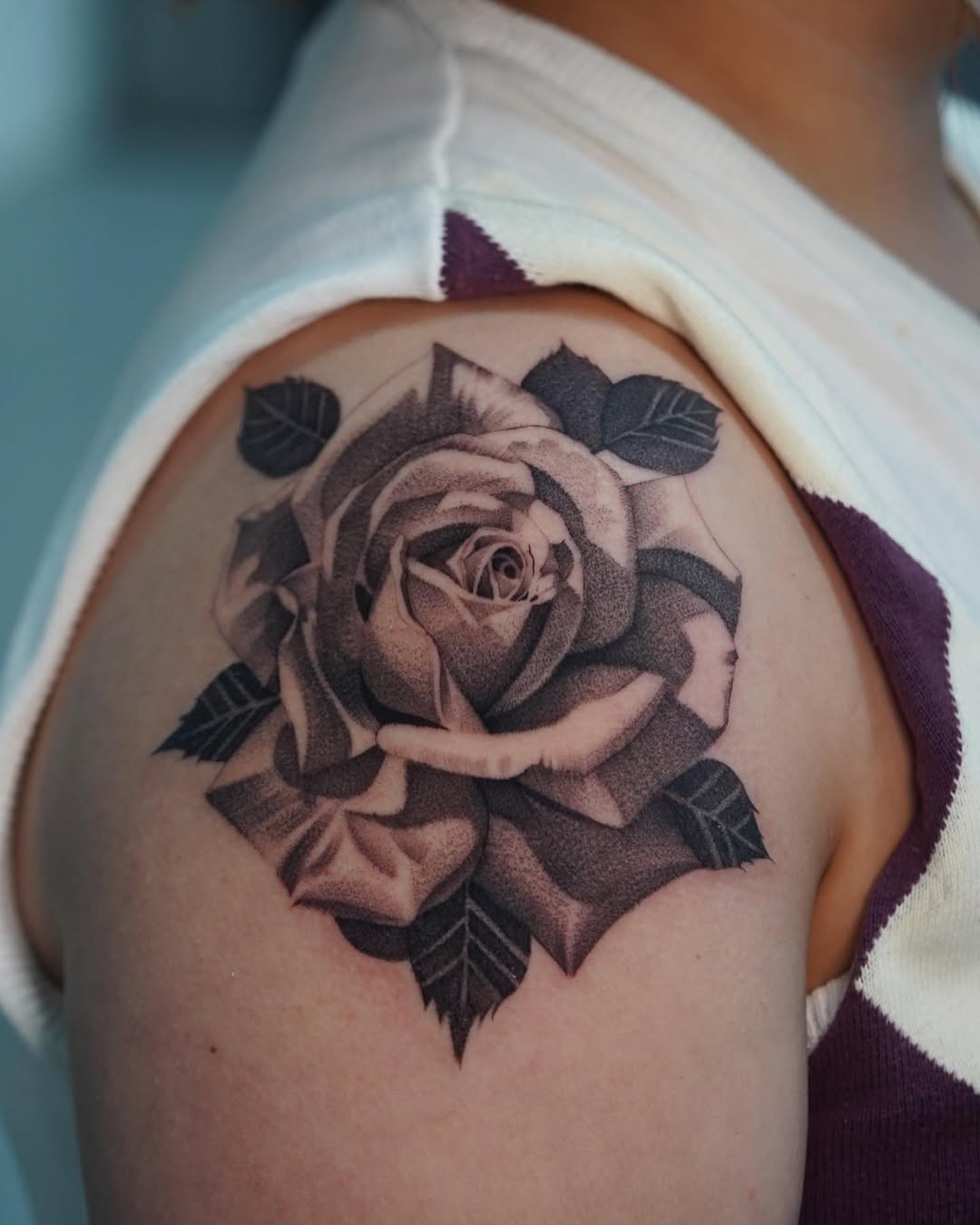 Tattoo by @v.valdivia — dotwork, black_and_grey