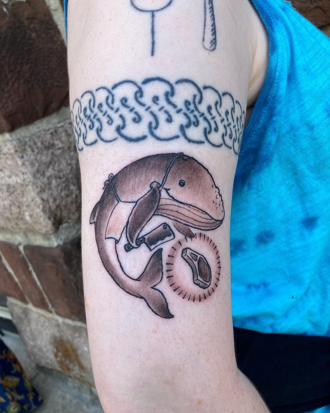 Tattoo by @chuckhouseholder — black_and_grey