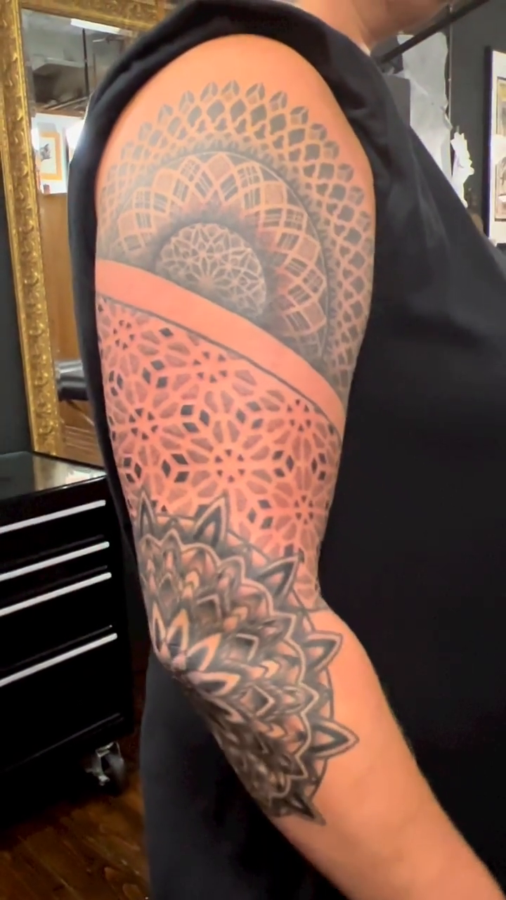 Tattoo by @crash_tattooer — geometric, dotwork