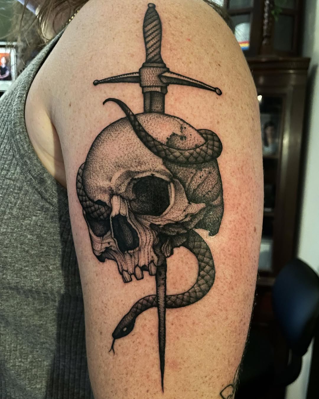Tattoo by @jacobkearney — black_and_grey, illustrative