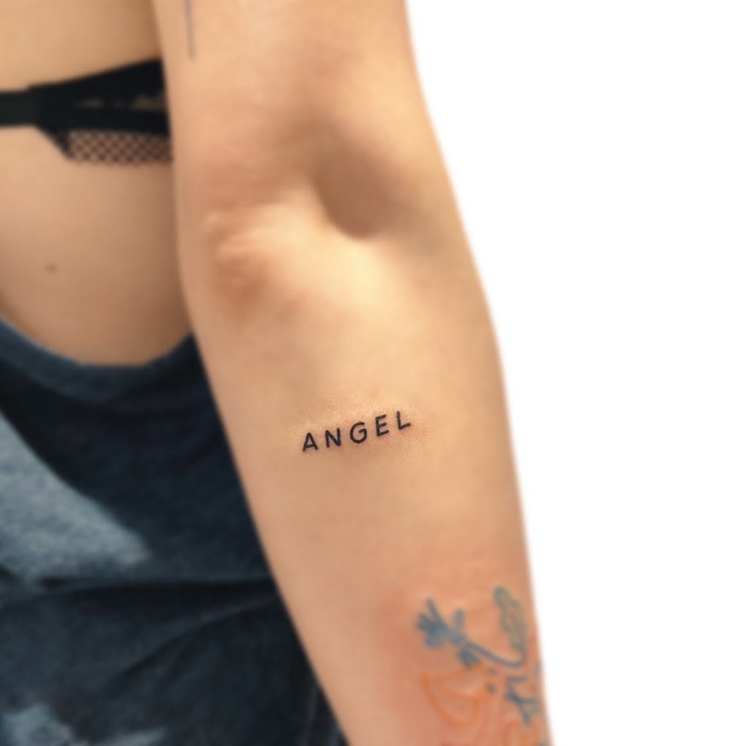 Tattoo by @angustattoo โ lettering_script, fine_line