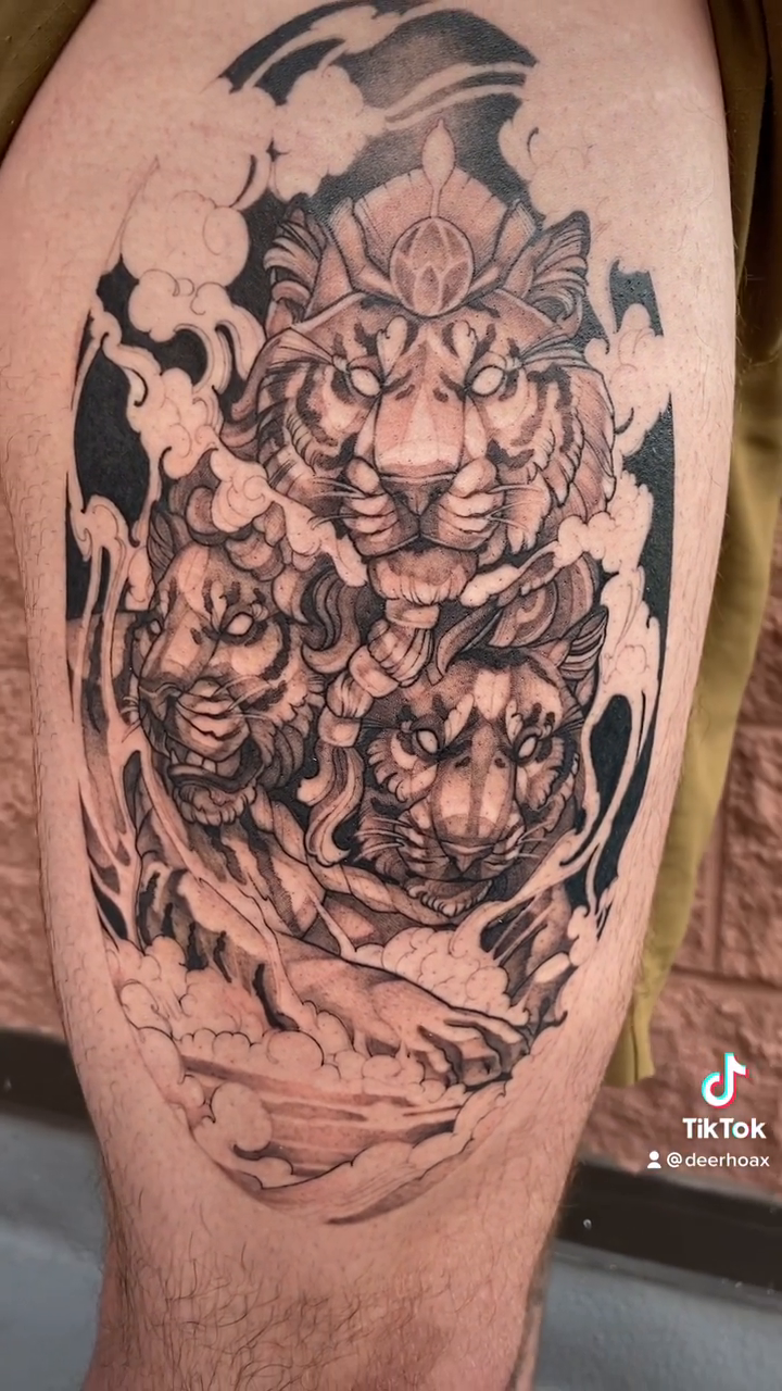 Tattoo by @deerhoax — japanese_irezumi, black_and_grey