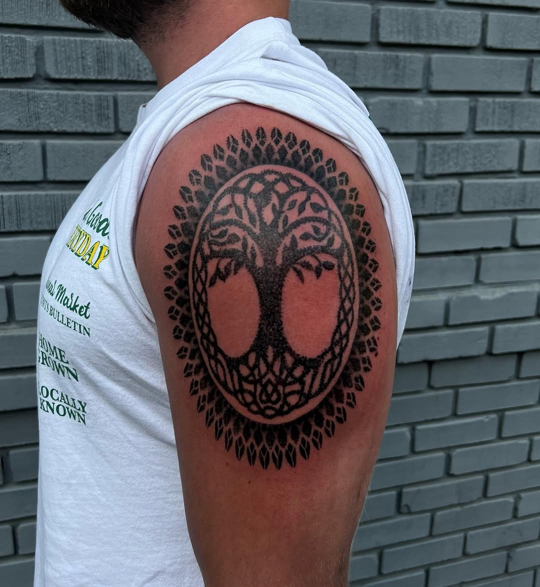 Tattoo by @crash_tattooer — blackwork, geometric