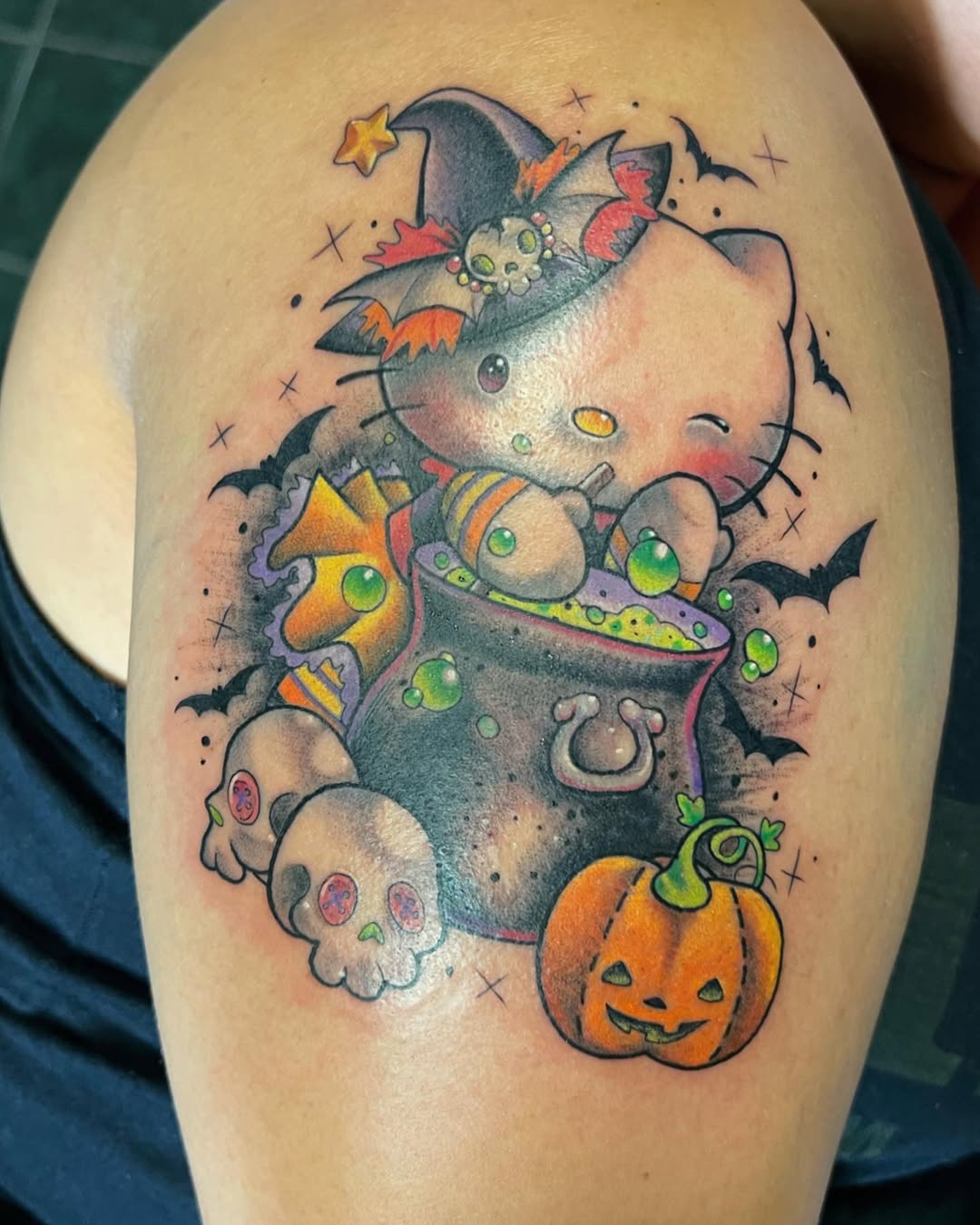 Tattoo by @emilytattoos — new_school, halloween