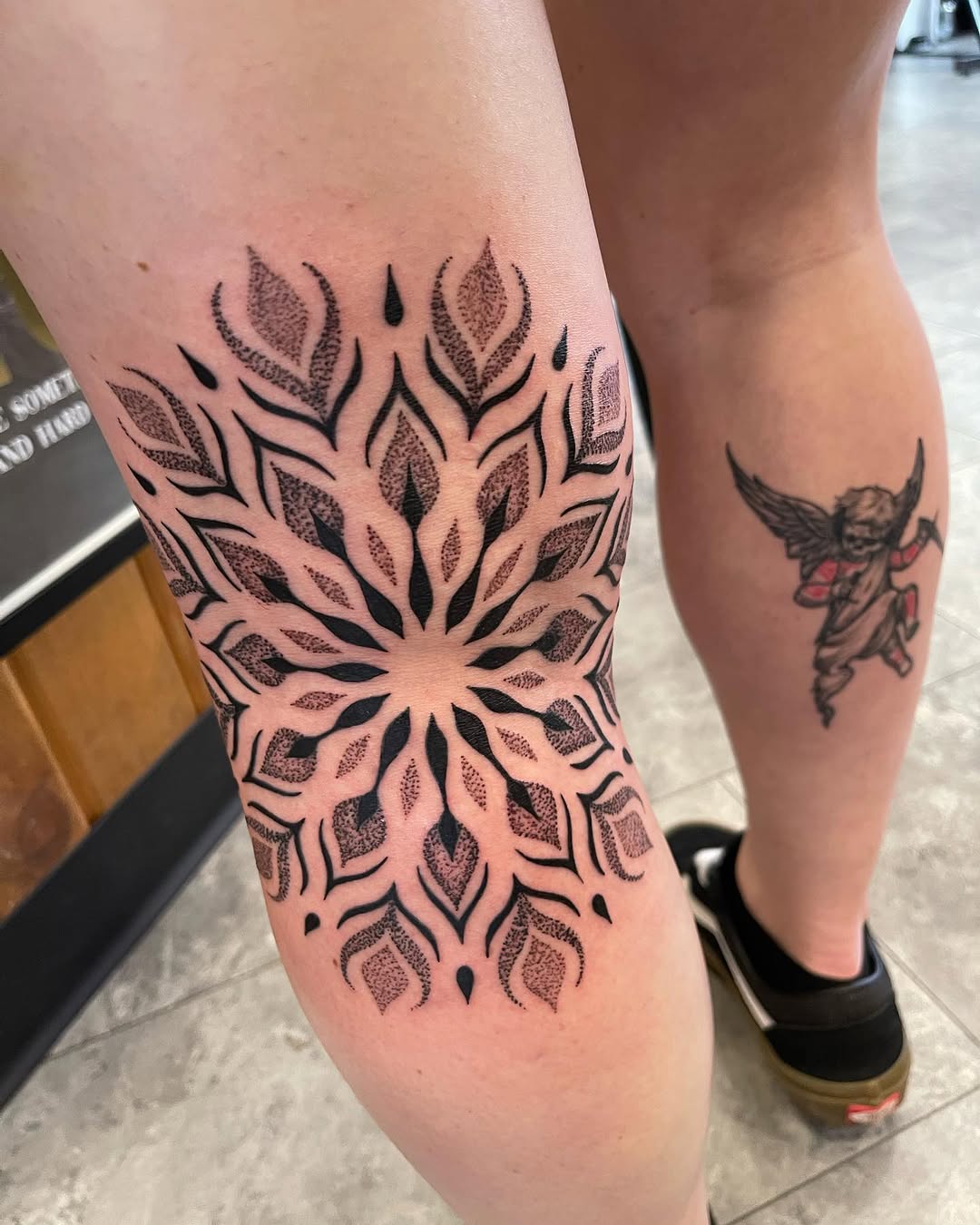 Tattoo by @justinrednourtattoo — geometric, dotwork