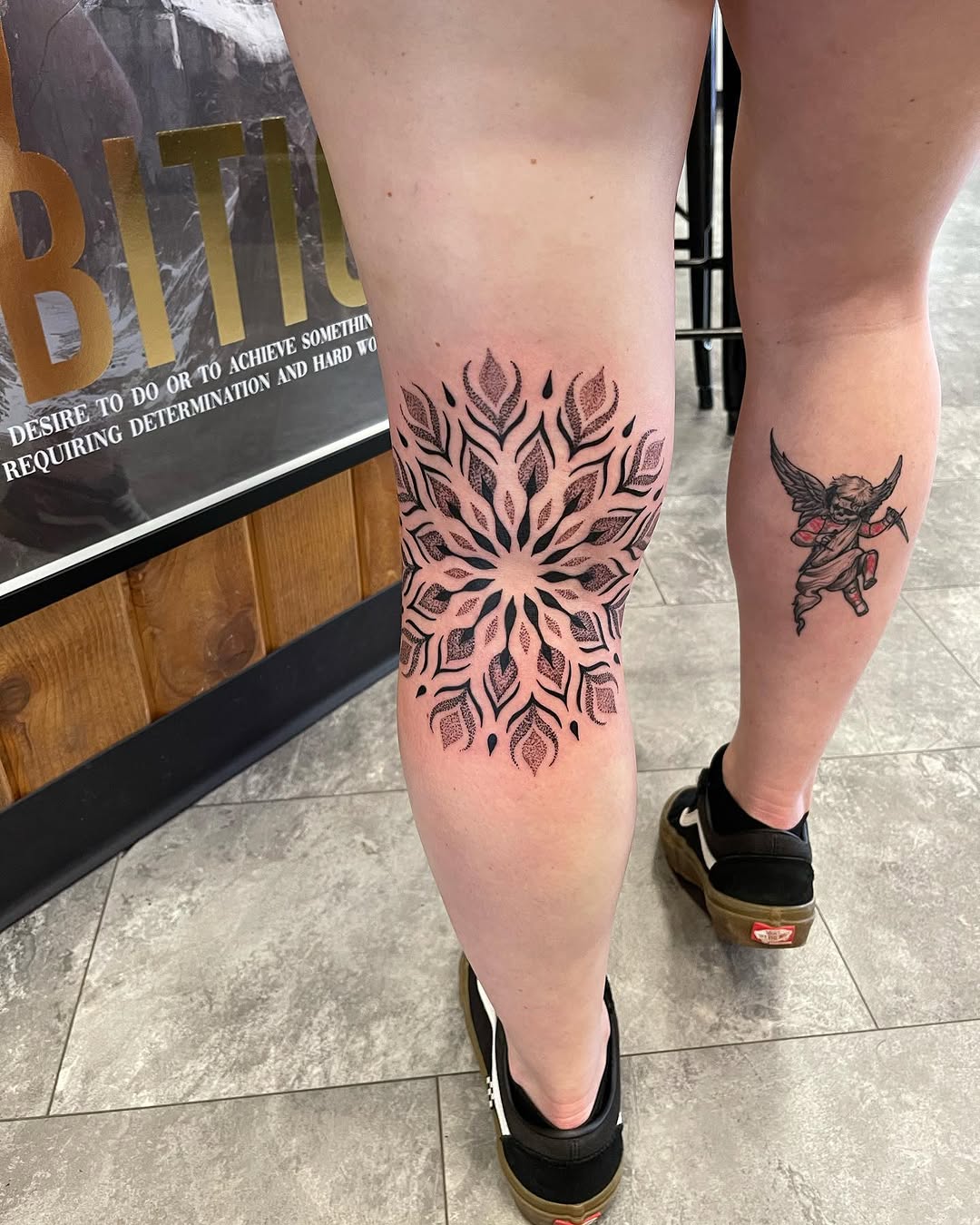 Tattoo by @justinrednourtattoo — dotwork, geometric
