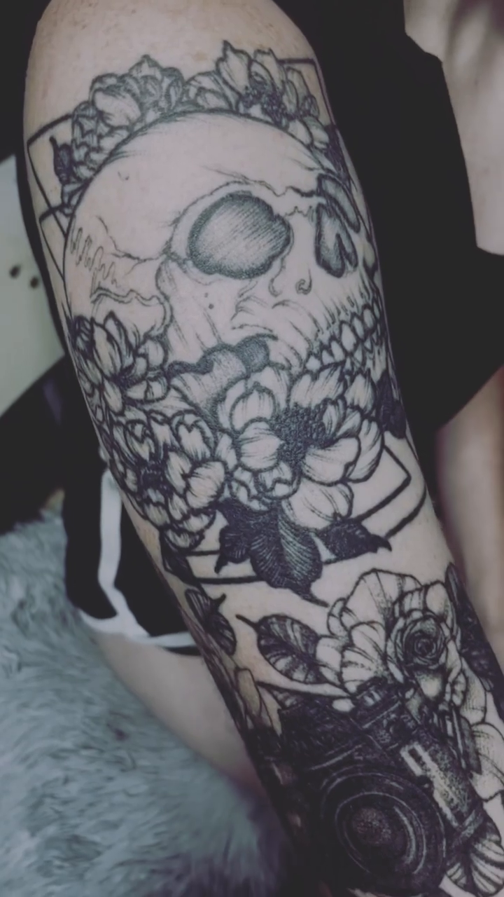 Tattoo by @sassafrastats — black_and_grey, realism