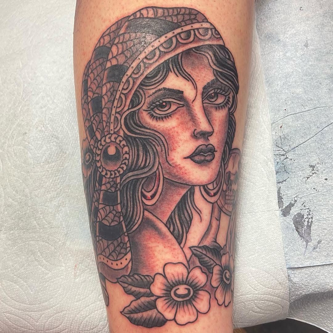 Tattoo by @noryanbaker — american_traditional, black_and_grey