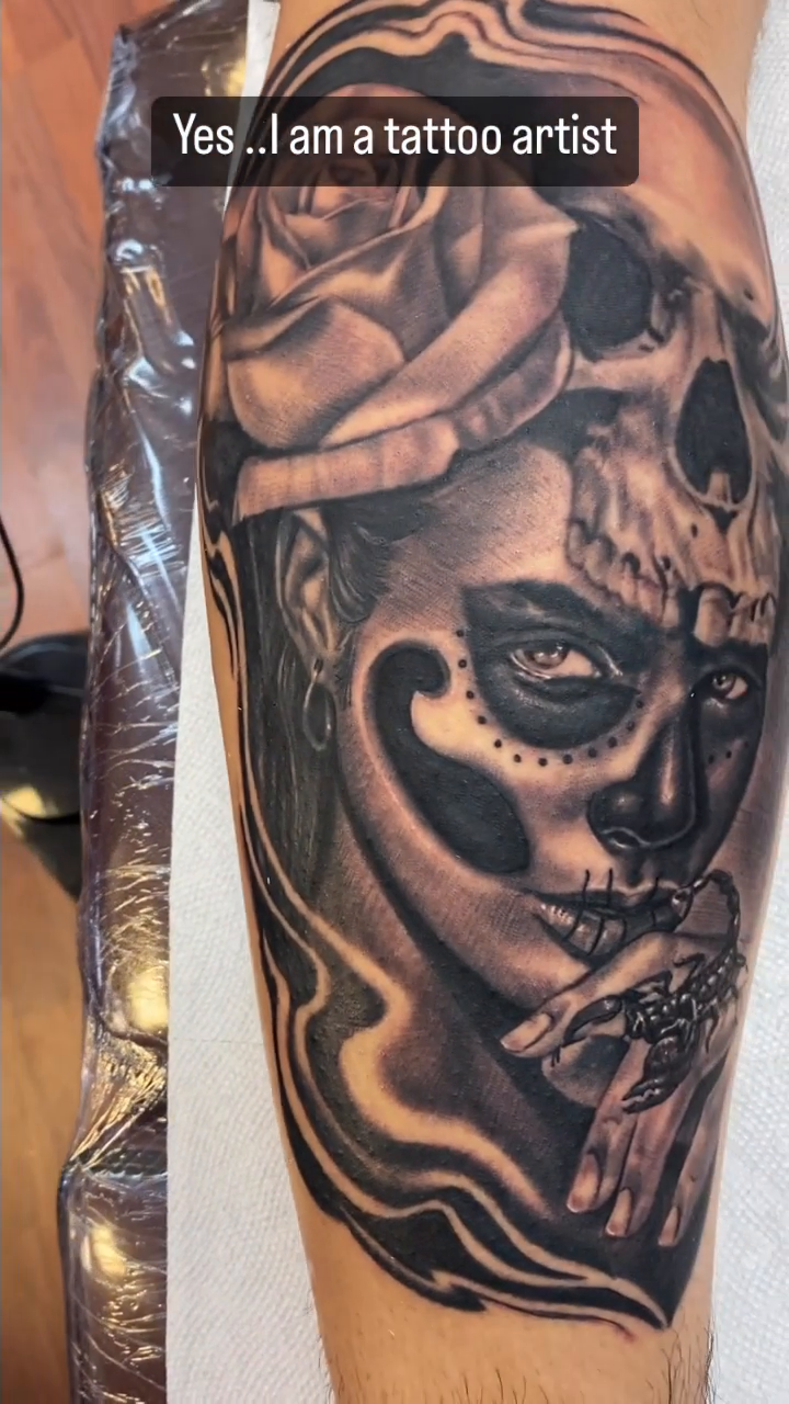 Tattoo by @art_by_quindeelmitchell — black_and_grey, realism
