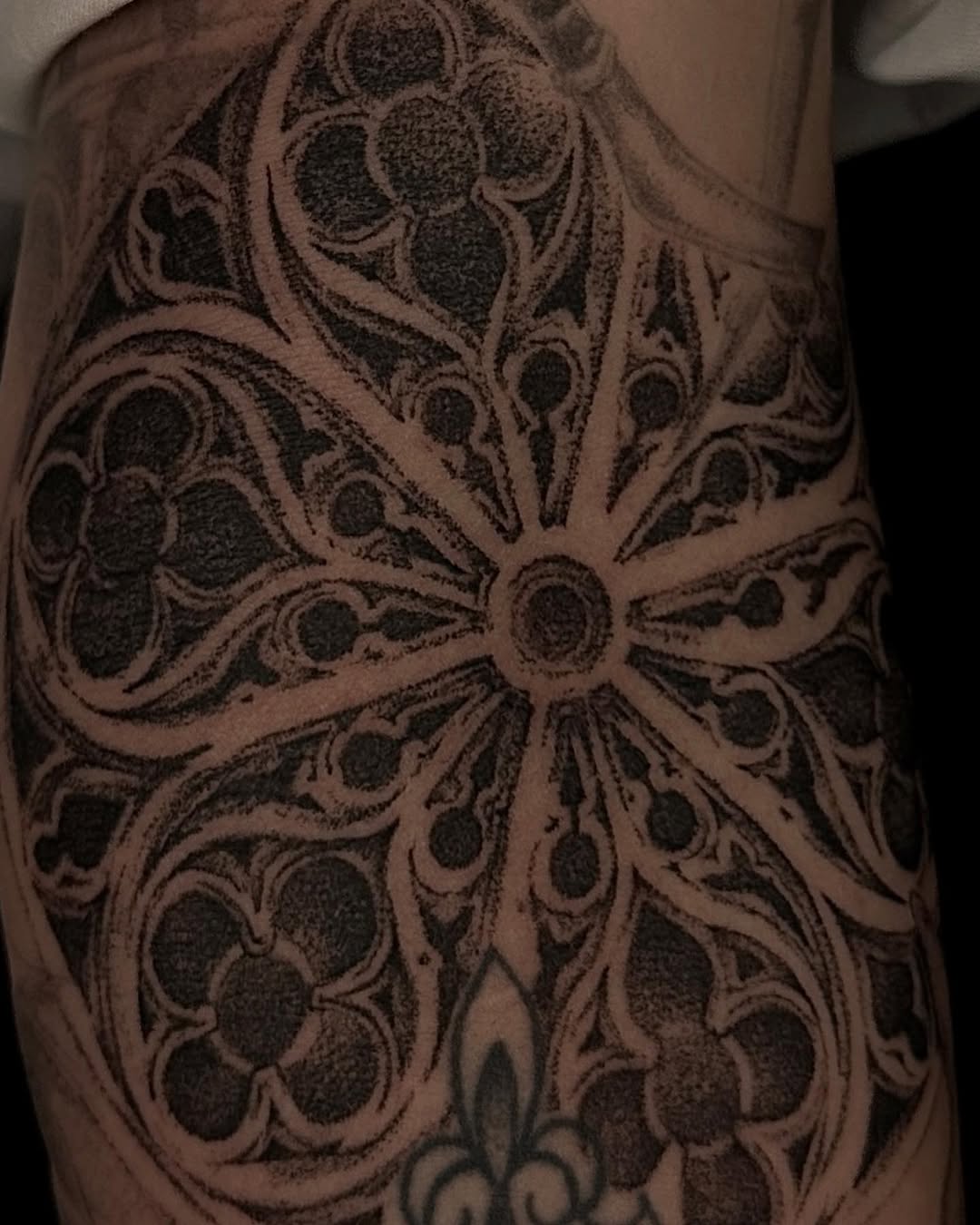 Tattoo by @artemulv — dotwork, ornamental