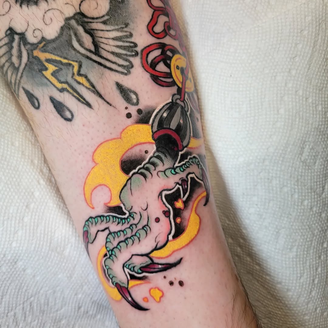 Tattoo by @fear.boner — neo_traditional, black_and_grey