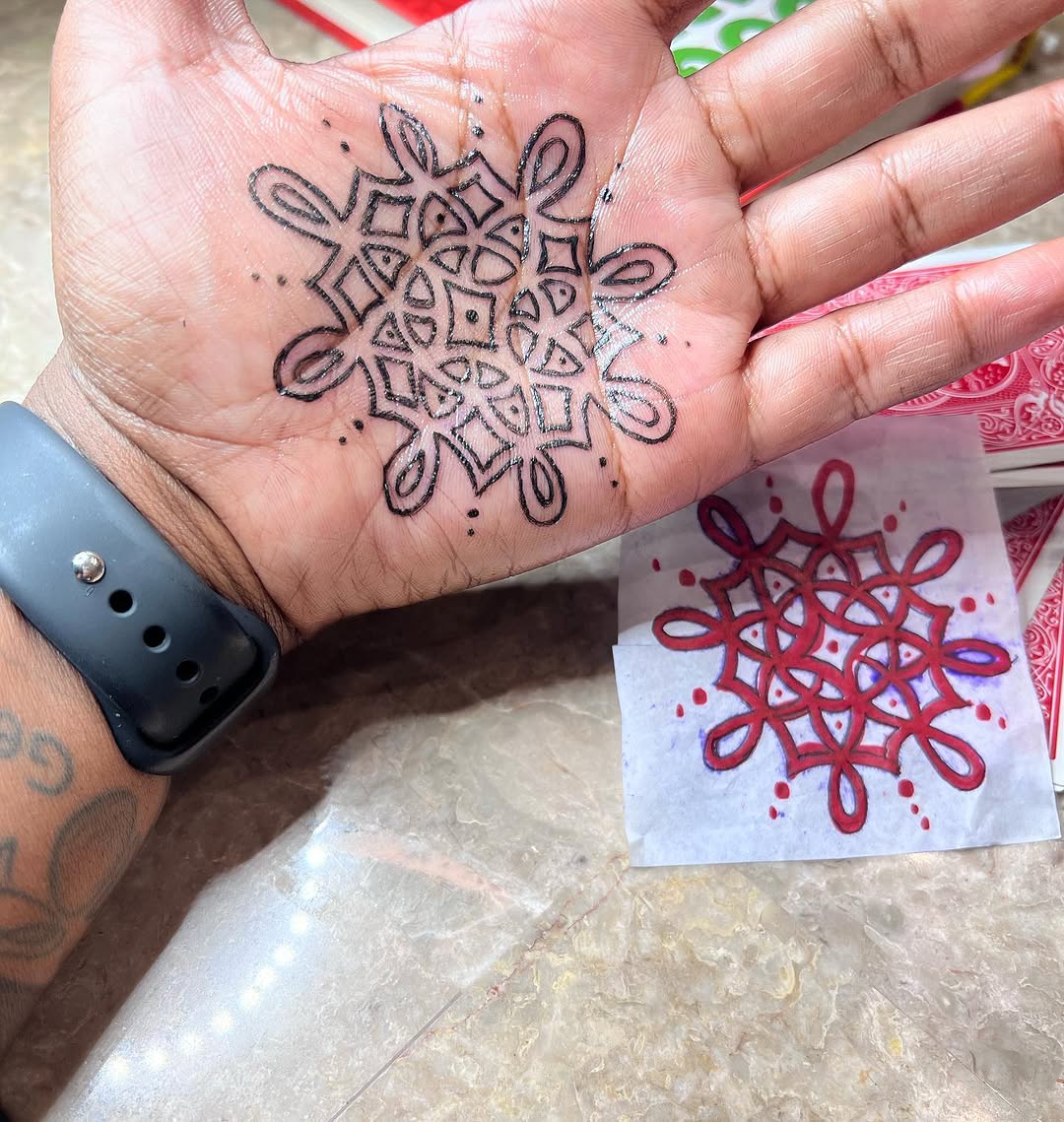 Tattoo by @inkd_by_leayae — geometric, dotwork