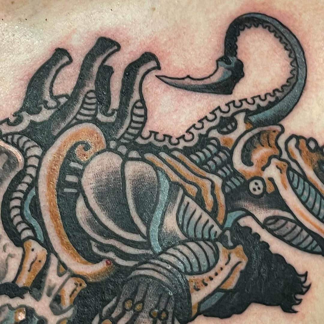 Tattoo by @wonkytiger β illustrative, black_and_grey