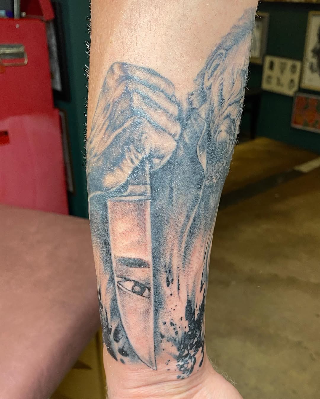 Tattoo by @xwoodlandcorex — realism, black_and_grey
