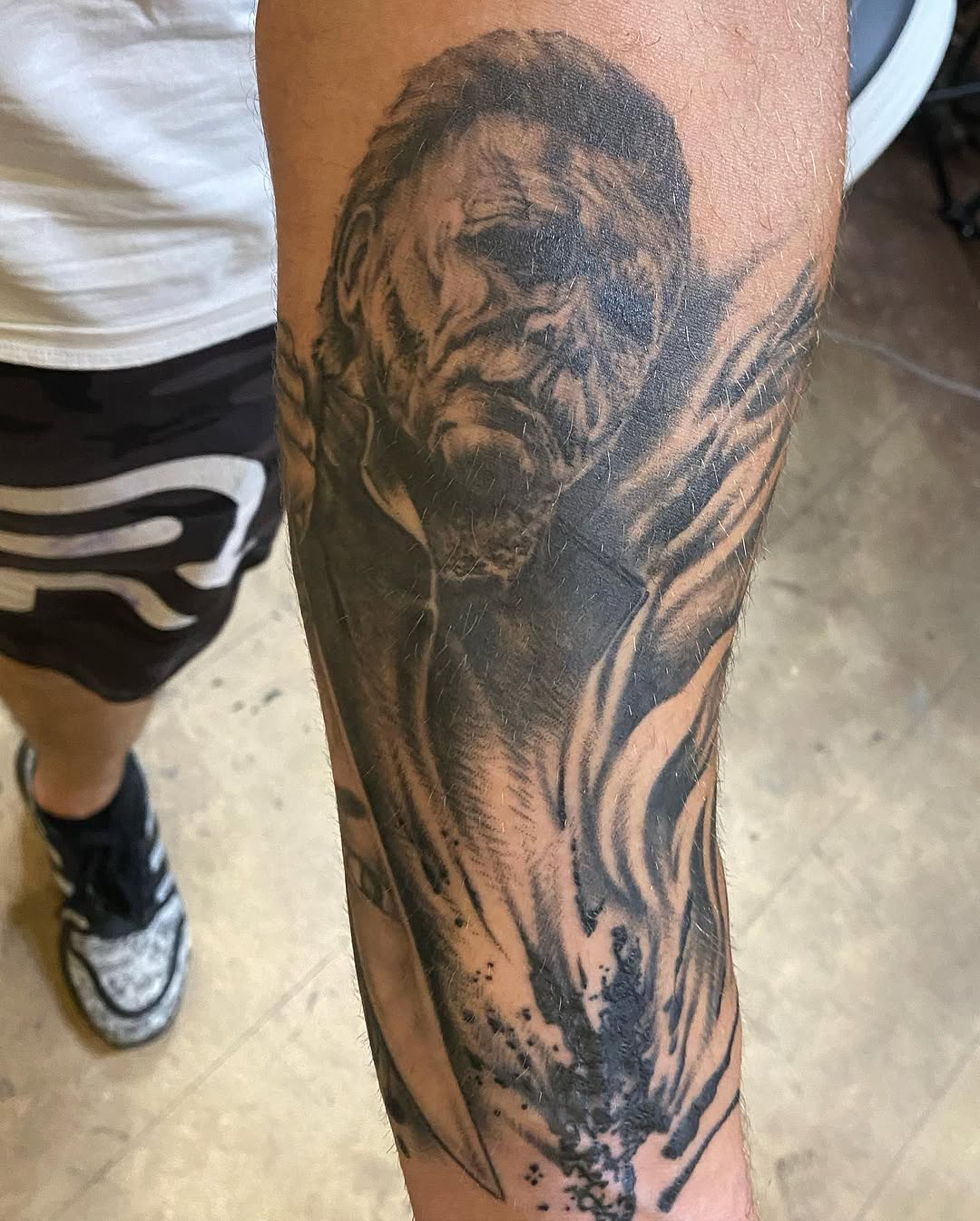 Tattoo by @xwoodlandcorex — realism, black_and_grey
